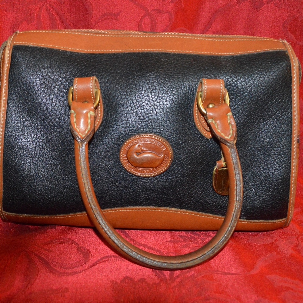Vintage Dooney & Bourke Black and Brown Satchel